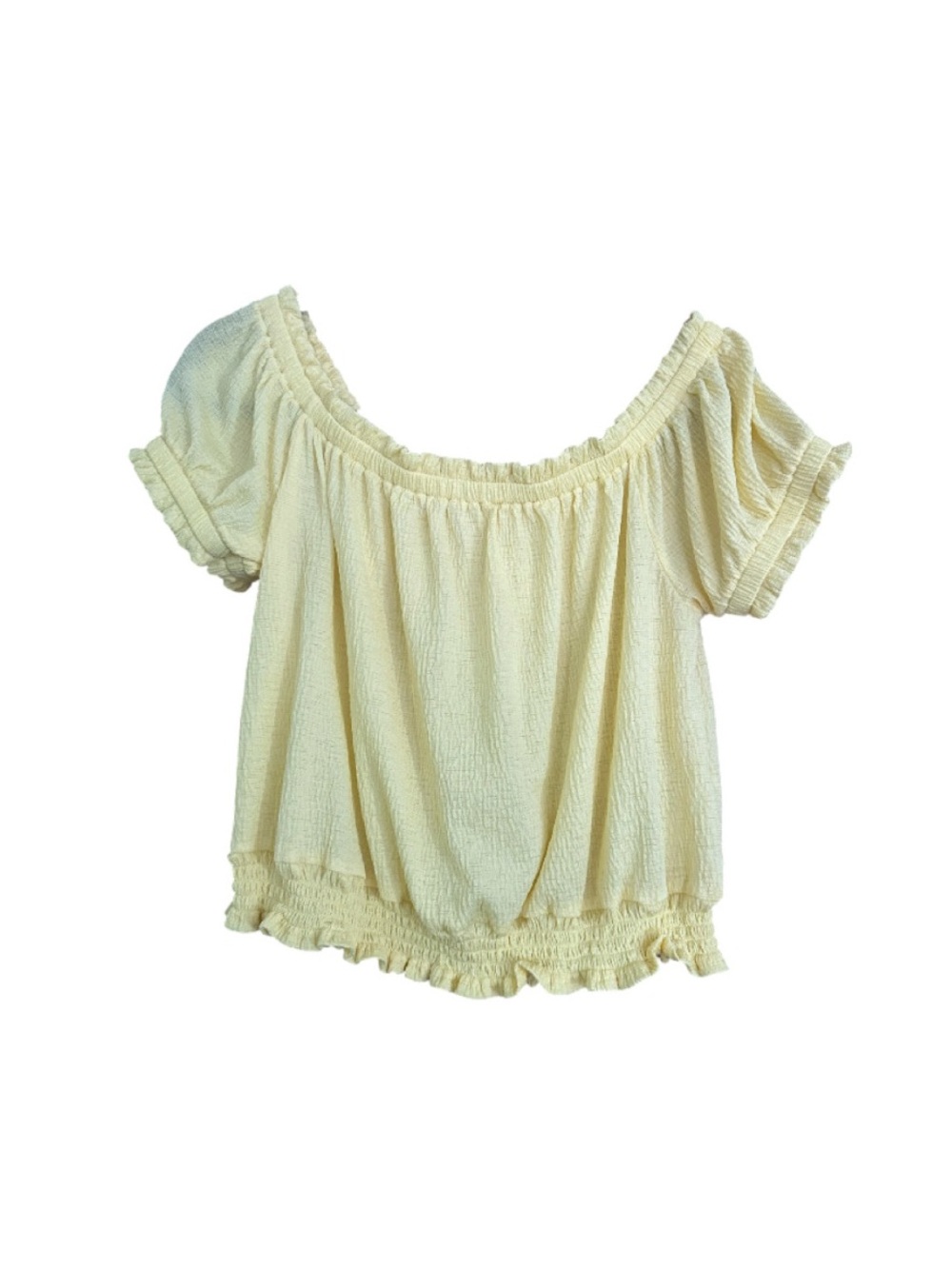 Yellow Off-Shoulder Ruffle Top